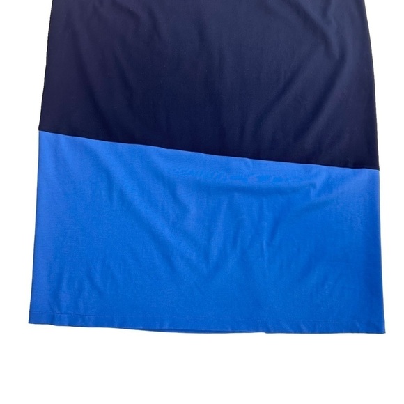Lafayette 148 colorblock navy blue knit stretchy shift dress New York 3X plus - Picture 8 of 11